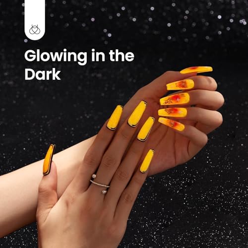 Beetles Halloween Gel Nail Polish – Luminous Orange Gel Polish - Product Imagery
