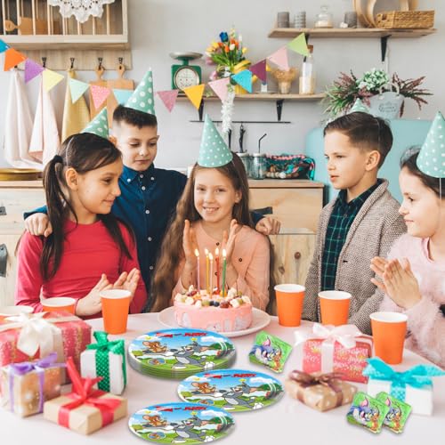 40Pcs Tom and Jerrys Party Supplies 20 plates, 20 napkins for - Product Imagery