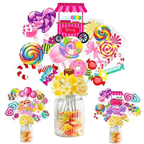 24Pcs Candyland Party Centerpieces Sticks Candyland Lollipop - Product Imagery