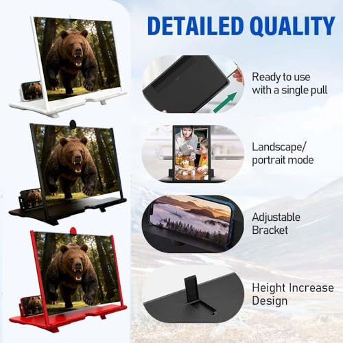 Screen Magnifier for Cell Phone,2026 Upgrade 3D HD Mobile Phone - Product Imagery