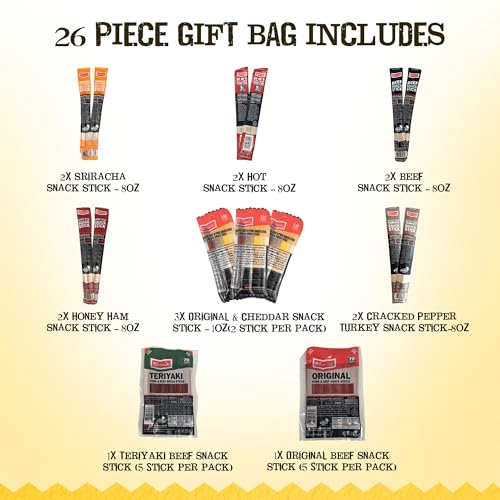 26pc Meat Sticks Variety Pack - Birthday Gifts for Men - Beef - Product Imagery