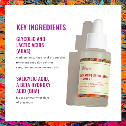 Good Molecules Overnight Exfoliating Treatment, AHA BHA - Product Imagery