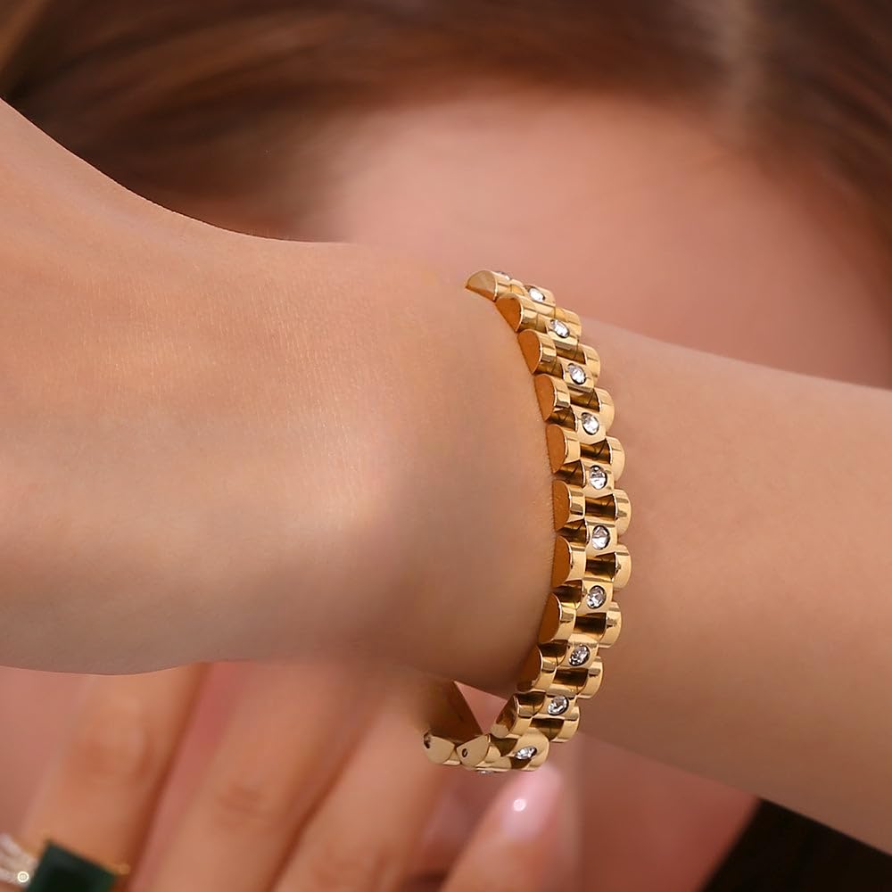 18K Gold Plated Stainless Steel Bracelet for Women Non - Madornio Official Imagery - 4