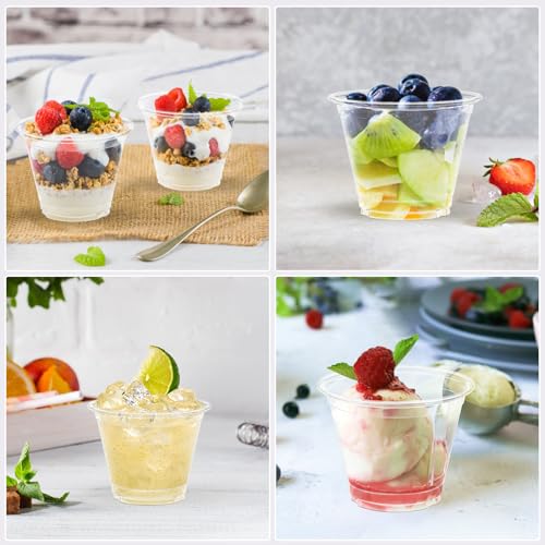 Dealusy 100 Pack 9 oz Clear Plastic Cups - Product Imagery