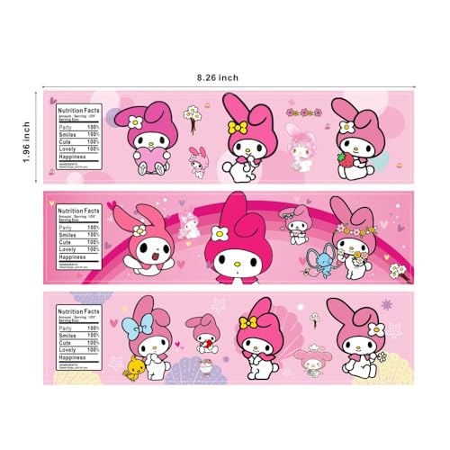 ARHAVI 24PCS Melody Water Bottle Labels, Melody Birthday Party - Product Imagery