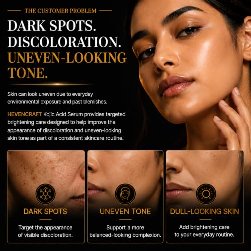 Kojic Acid Serum for Face & Body, Dark Spot Correcting & - Product Imagery