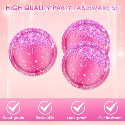 40 PCS Hot Pink Happy Birthday Decorations - Rose Pink Party - Product Imagery