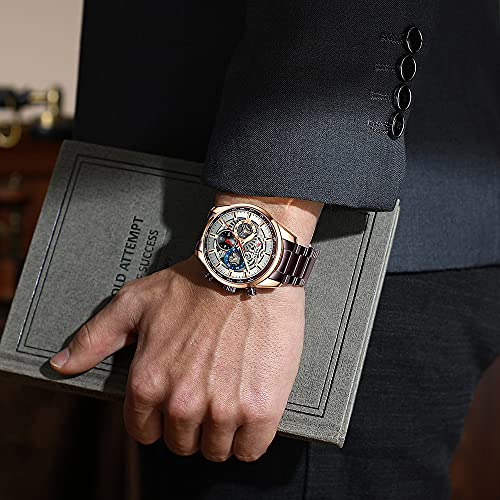 FANMIS Mens Luxury Watches Business Chronograph Dress Stainless - Product Imagery