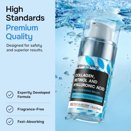 Retinol Collagen Face Serum - Anti-Aging Moisturizer for Women, - Product Imagery