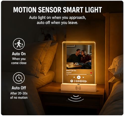 Custom Song Plaque with Built-in Music Player & Motion Sensor - Product Imagery