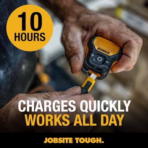 DEWALT Wearable Bluetooth Speaker, Clip-On Wireless Jobsite Pro, - Product Imagery