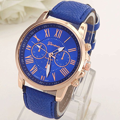 Women Men Lady Teen Girl PU Leather Band Watches Dial Analog - Product Imagery
