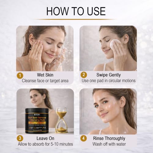 Dark Spot Remover Cleansing Pads with Kojic Acid & Turmeric for - Product Imagery