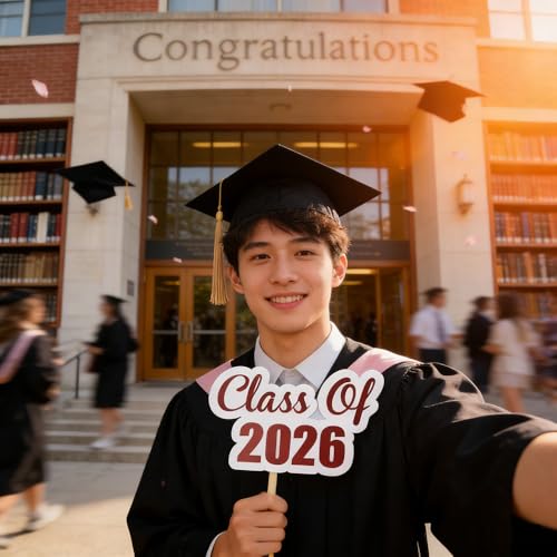 SWYOUN 31PCS 2026 Pink Graduation Photo Booth Props - Product Imagery