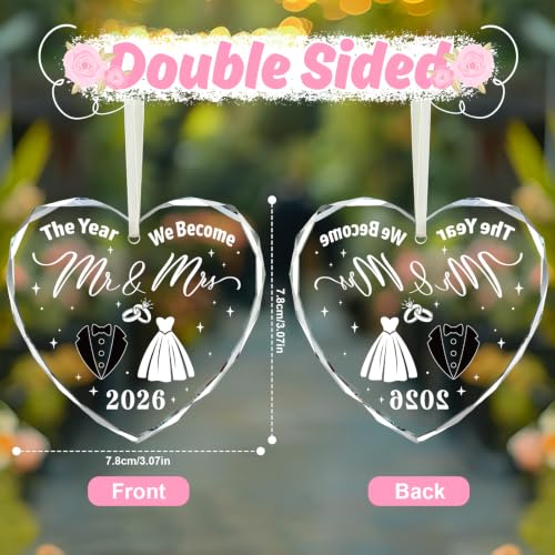 DPKOW Wedding Gifts for Couples 2026, Mr and Mrs Gifts Crystal - Product Imagery