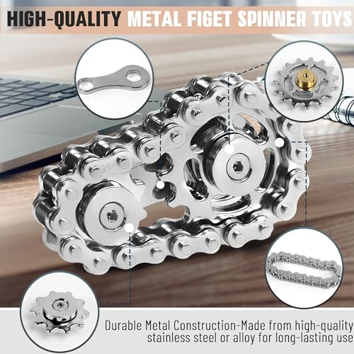 Fidget Spinner Toy for Adults Metal Figette Bike Chain for Adult - Product Imagery