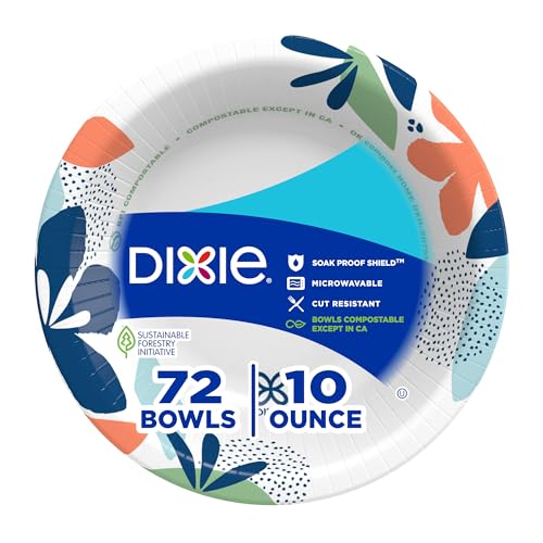 Dixie Small Paper Bowls 10 Oz, 72 Count, Disposable Bowls, Great - Product Imagery