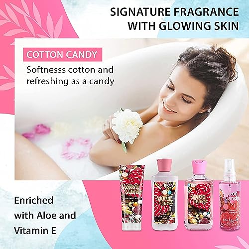 Cotton Candy Bath and Body Gift Set - 4-Piece Travel Kit with - Product Imagery