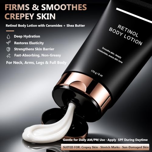 Retinol Body Lotion – Firming & Anti-Aging for Crepey Skin - Product Imagery