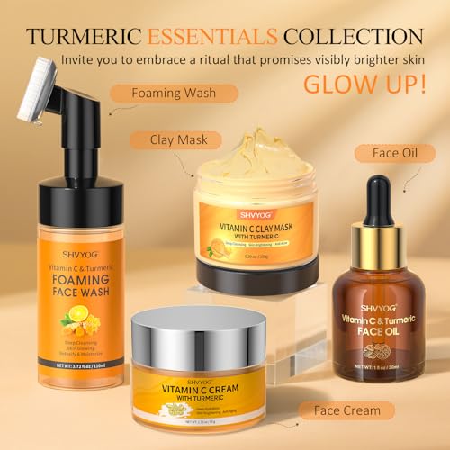 SHVYOG Vitamin C Turmeric Face Wash, Turmeric Foaming Facial - Product Imagery