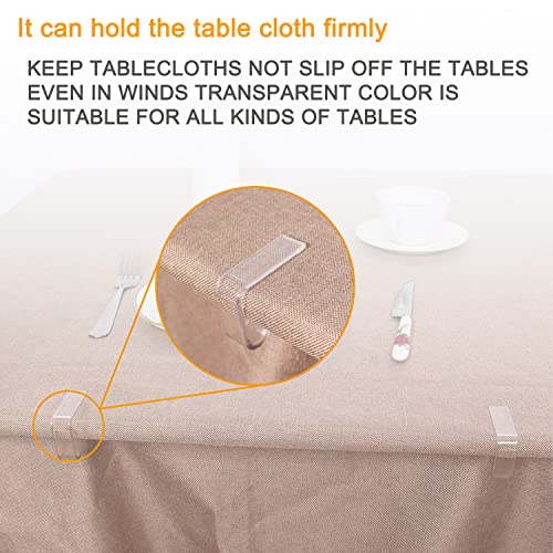 24 Pieces Transparent Clear Tablecloth Clips, Plastic Table - Product Imagery