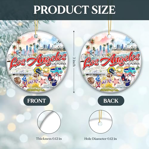 Los Angeles California Christmas Ornament 2025 – City Souvenir - Product Imagery