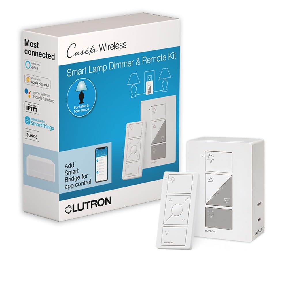 Lutron Caseta Smart Lamp Dimmer Kit Plug in Dimmer Pico - Premium Selection Official Imagery - 1