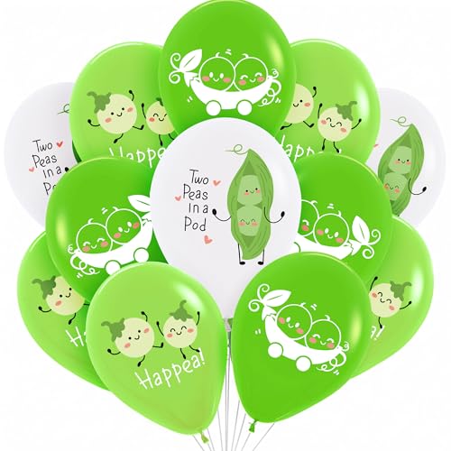 Twin Baby Shower Decorations, Two Peas in a Pod Balloons - 15 - Product Imagery