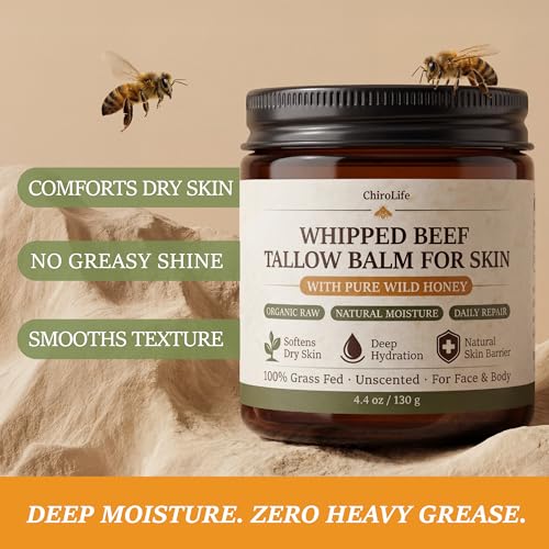 Grass-Fed Beef Tallow for Skin, Whipped Tallow and Honey Balm - Product Imagery