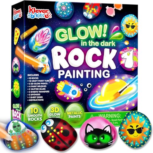 Rock Painting Kit- Glow in The Dark Rock Kit, Arts and Crafts - Product Imagery