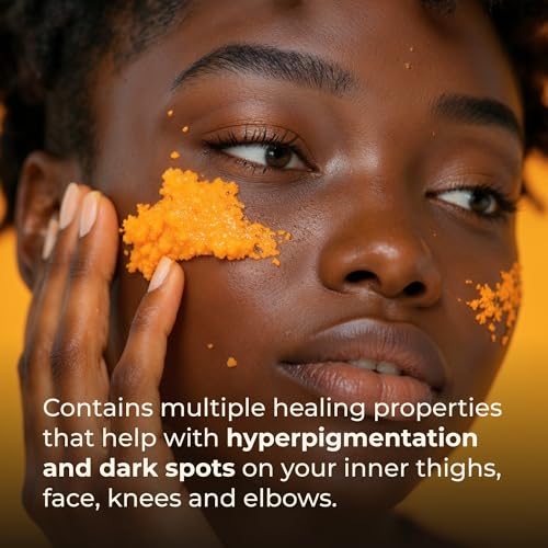 Glo Melanin Turmeric Brightening Scrub for Dark Spots [4 oz] - Product Imagery