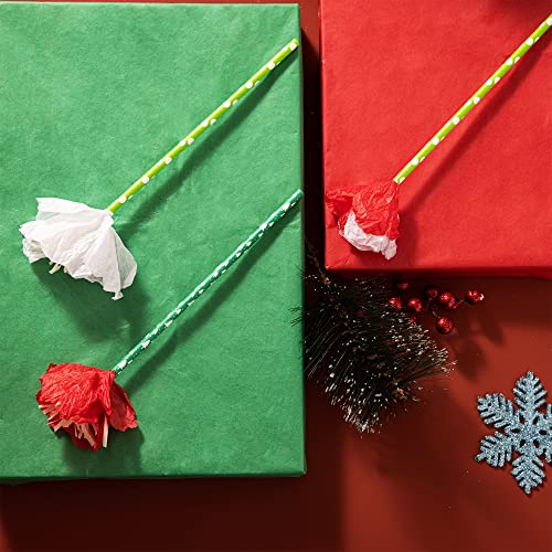 JOYIN 72 Sheets Christmas Tissue Paper Assortment (Red, Green & - Product Imagery