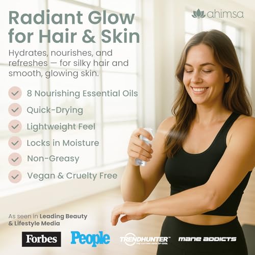 Ahimsa Hair & Body Oil Mist Spray, Lightweight Hair Perfume for - Product Imagery