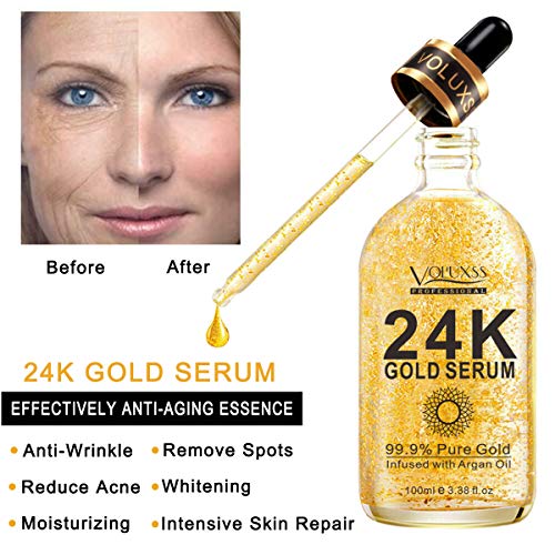 24K Gold Serum for Face,Skin Brightening Anti Aging Face Serum - Product Imagery
