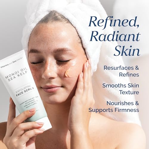 Exfoliating Face Scrub with Monoi Oil & Sea Kelp – Clarifying & - Product Imagery