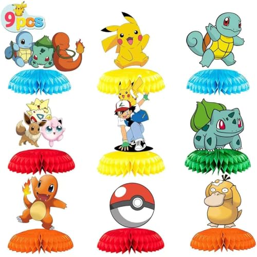 anime Birthday Party Supplies , 9Pcs Honeycomb Centerpieces for - Product Imagery