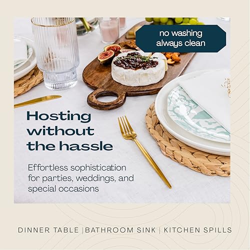 Disposable Linen-Feel Guest Towels - 12" x 17" Cloth-Like Hand - Product Imagery