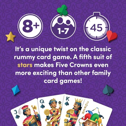 Five Crowns Rummy Style Card Game for Kids and Adults, Family - Product Imagery