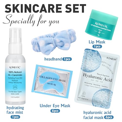 15 Pcs Skincare with Facial Mask, Eye Mask, Face Mist, Lip Mask, - Product Imagery