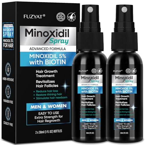 FUZYAT 5% Minoxidil Beard and Hair, Minoxidil Hair Growth Spray with Biotin & - FUZYAT Official Product View 1