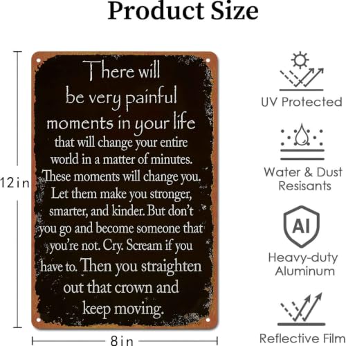 8x12 Inch Aluminum Metal Sign, Inspirational Quote Wall Art, - Product Imagery