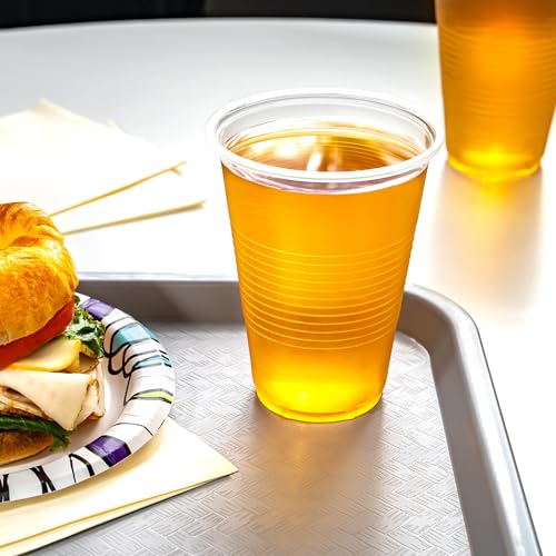 Amazon Basics Disposable Clear Plastic Cups for Cold Drinks, - Product Imagery