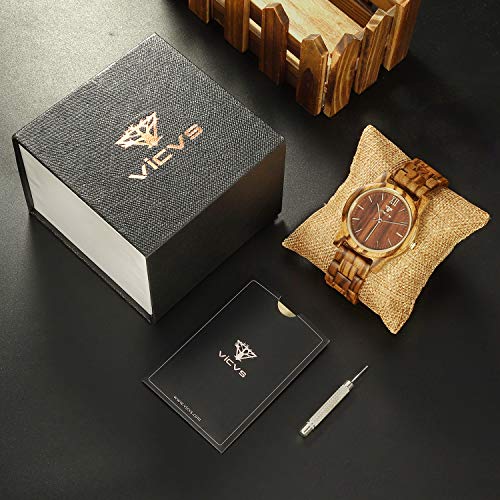 Wooden Watches for Men and Women, Natural Walnut/Olive Wood - Product Imagery