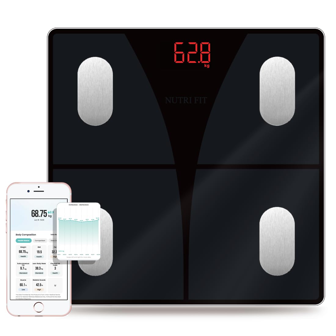 NUTRI FIT Smart Scale for Body Weight Body Fat Composition Monito - NUTRI FIT Official Product View 10
