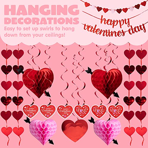 JOYIN 20 Packs Valentine’s Day Swirl String Cutout with Garland - Product Imagery