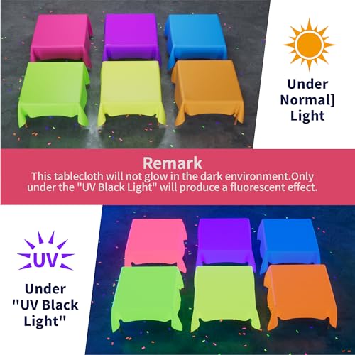 Glow in The Dark Party Supplies，6Packs Glow Party Table Covers - Product Imagery
