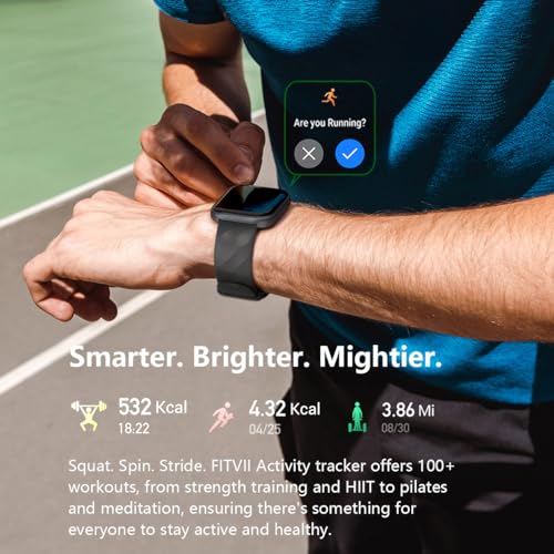FITVII Health & Fitness Tracker (Answer/Make Calls), Smart Watch - Product Imagery