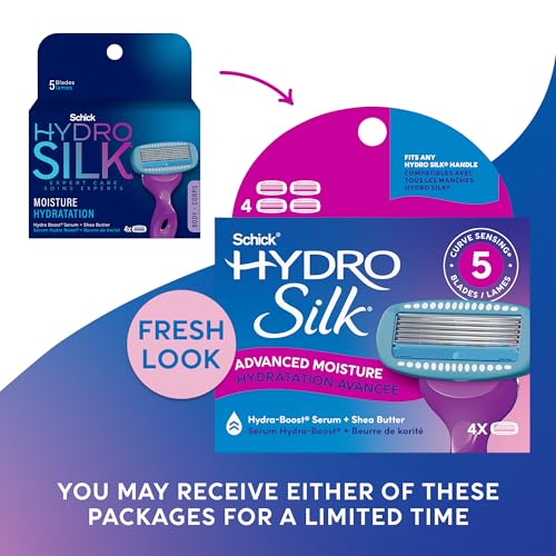 Schick Hydro Silk Moisture Razor Blade Refills, 4 Count | - Product Imagery