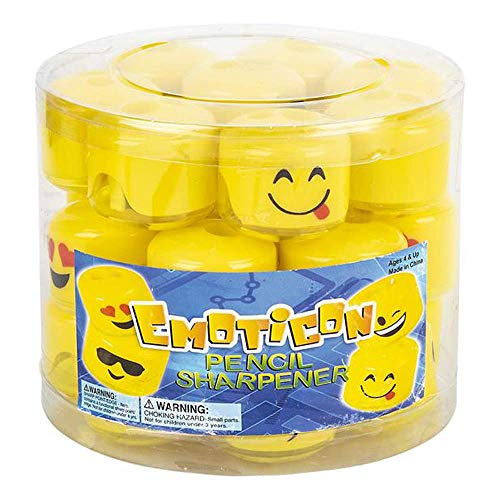 ArtCreativity Emoticon Sharpeners for Kids, Bulk Pack of 24, - Product Imagery