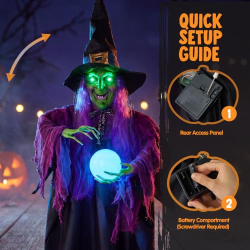 JOYIN 78" Hanging Witch Decor with Magic Ball Halloween - Product Imagery